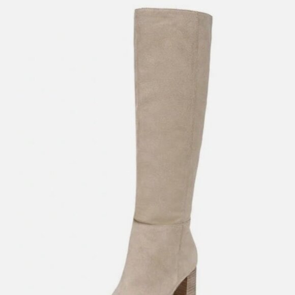 Sam Edelman Olly Sesame Squared Toe Block Heel Pull On Knee High Fashion Boots - Picture 2 of 8
